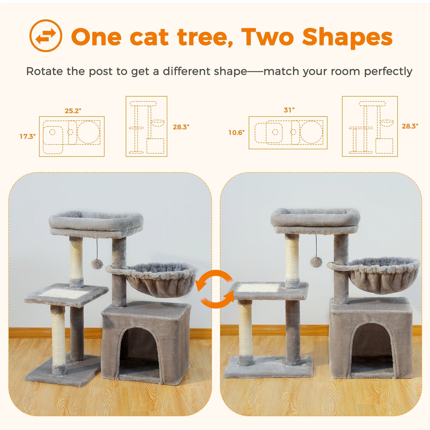 Cat Tower with Large Hammock